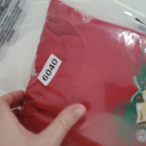 Jerzees Sweatshirt 2XL Red Christmas Cat Basket Graphic Fleece Crewneck - Picture 8 of 8